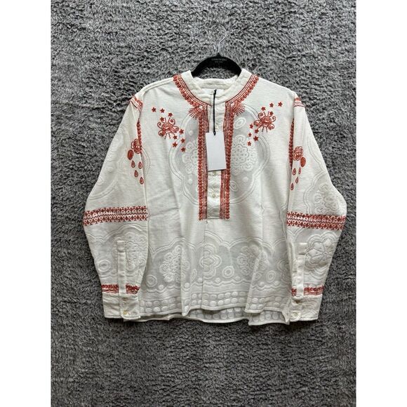 Monoki‎ Women's Off White Shirt Lion Mesh One Size NWT $810